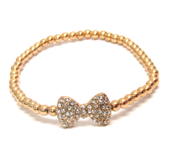 Crystal ribbon stackable stretch bracelet