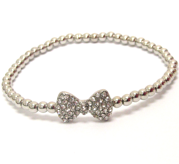 Crystal ribbon stackable stretch bracelet