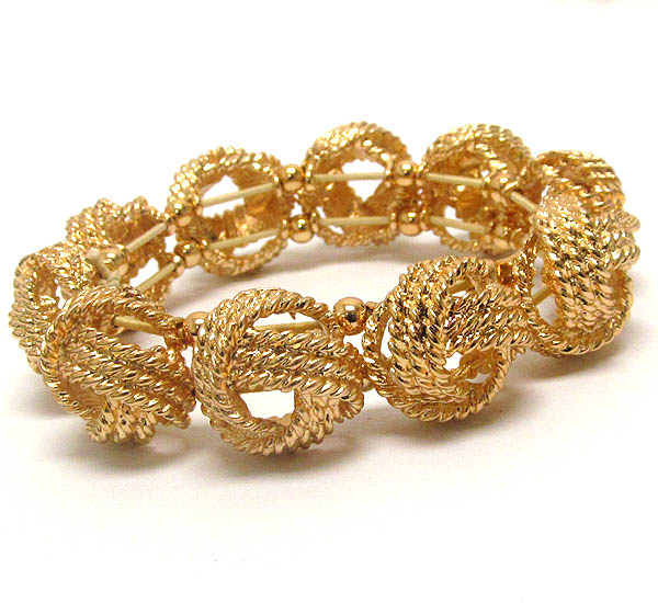 Twist metal rope knot stretch bracelet