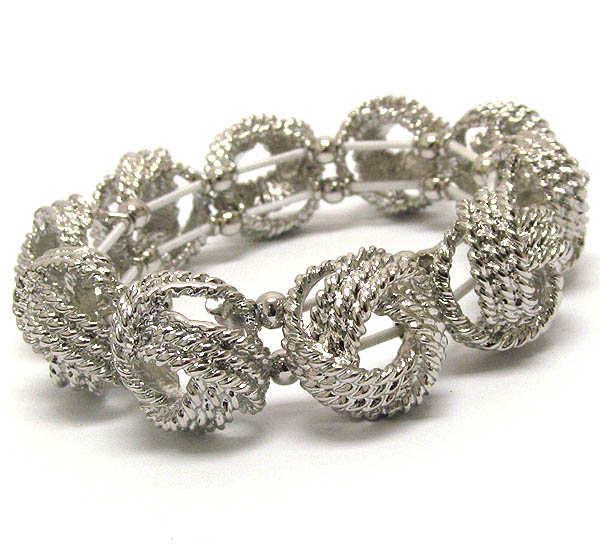 Twist metal rope knot stretch bracelet