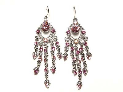 Crystal multi line drop chandelier earring