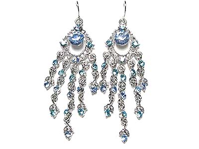 Crystal multi line drop chandelier earring