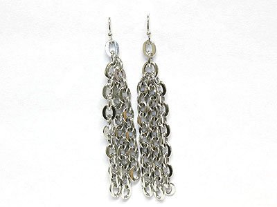 Triple chain drop earring