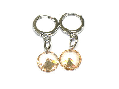 Round crystal drop earring