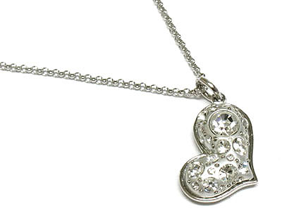 Crystal bubble heart necklace