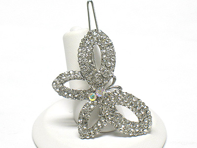 Crystal stud butterfly hair pin