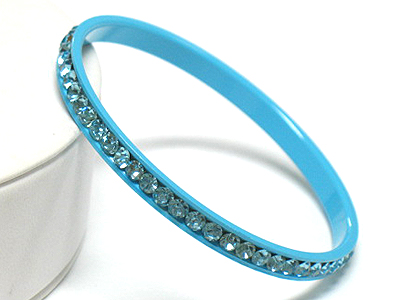 Crystal line enamel metal bangle