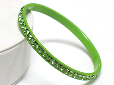 Crystal line enamel metal bangle