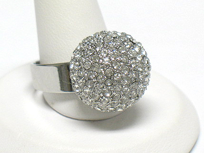 Crystal stud half dome adjustable size ring