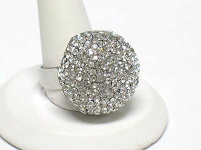 Crystal stud half dome adjustable size ring