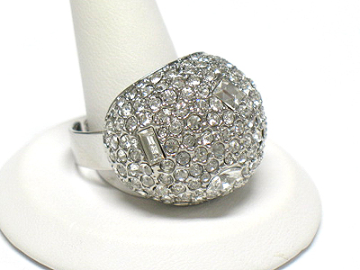 Crystal stud half dome adjustable size ring