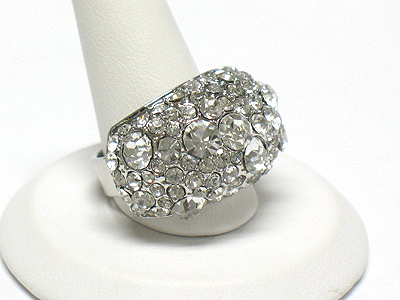 Crystal bubble adjustable size fashion ring