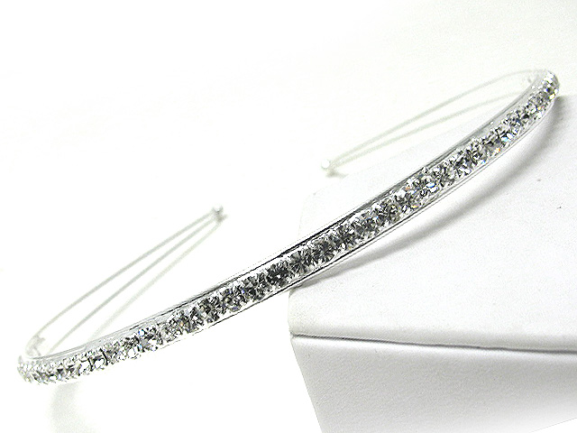 Single line rhinestone metal headband