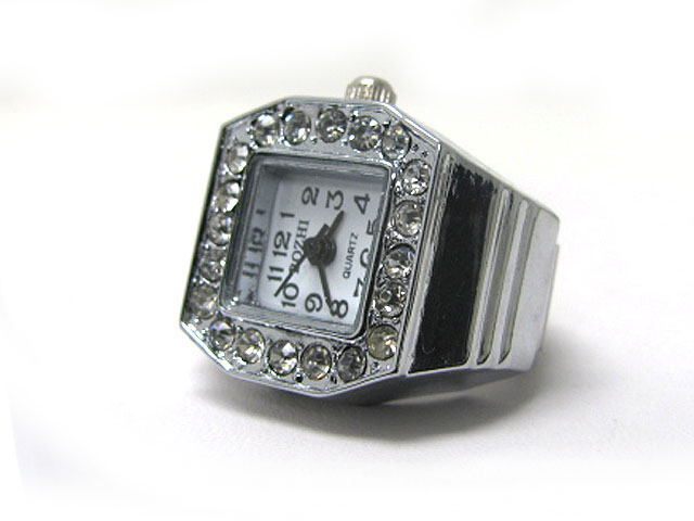 Crystal stud stretch finger watch?