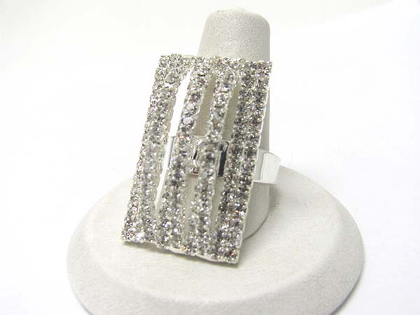 Crystal and rhinestone adjustable ring