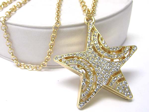 Crystal star pendant long necklace?