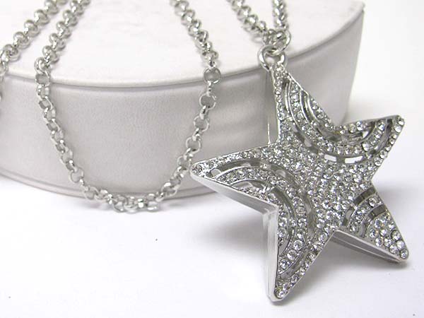 Crystal star pendant long necklace?