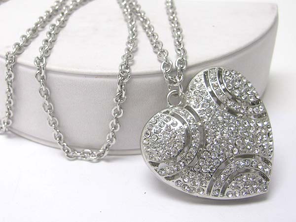 Crystal heart pendant long necklace?