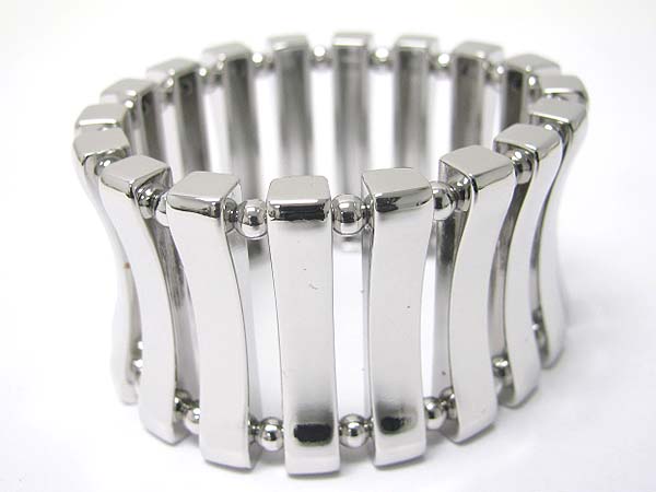 Metal bar and ball link stretch bracelet