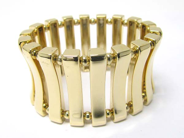 Metal bar and ball link stretch bracelet