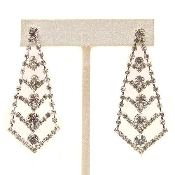 Crystal and rhinestone multi layer earring