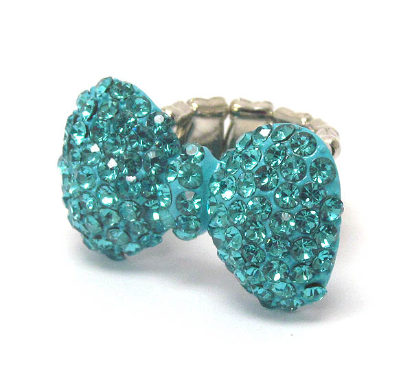 Crystal deco ribbon stretch ring