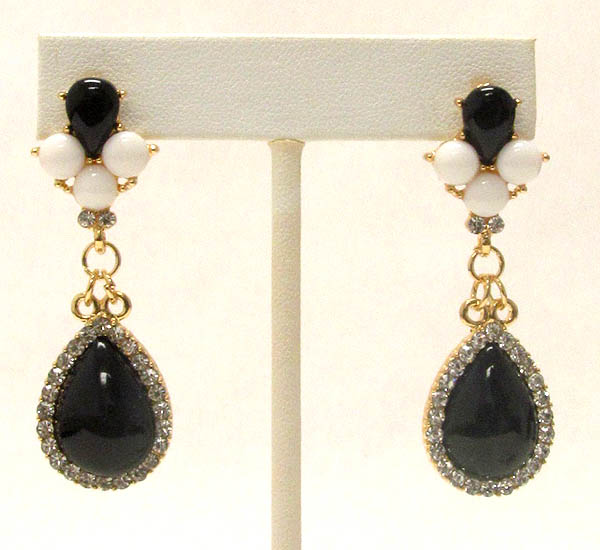 Crystal and acrylic teardrop earring