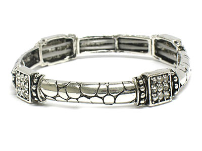 Crystal casting  metal stretch bracelet