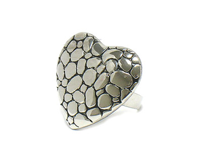 Casting heart adjustable ring 