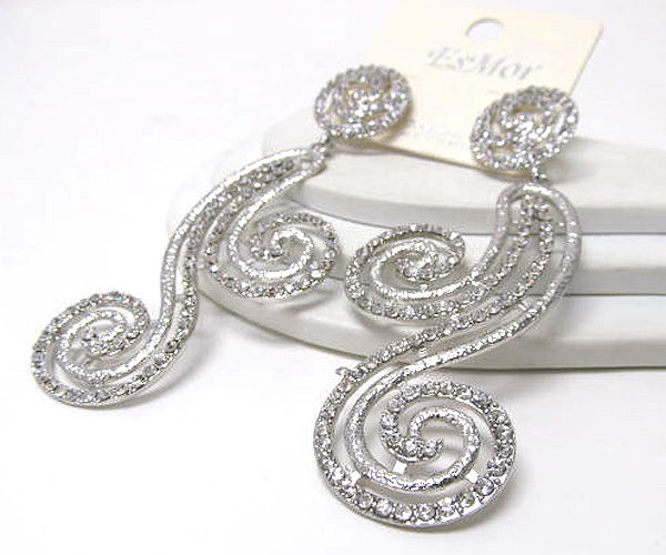 Multi crystal designer style fashion drop earring