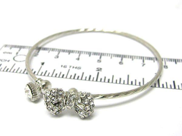 Crystal ribbon edge metal stretch bracelet