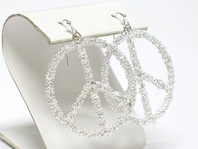 Metal wired peace mark earring