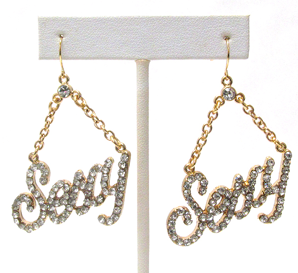 Crystal deco sexy chain drop earring