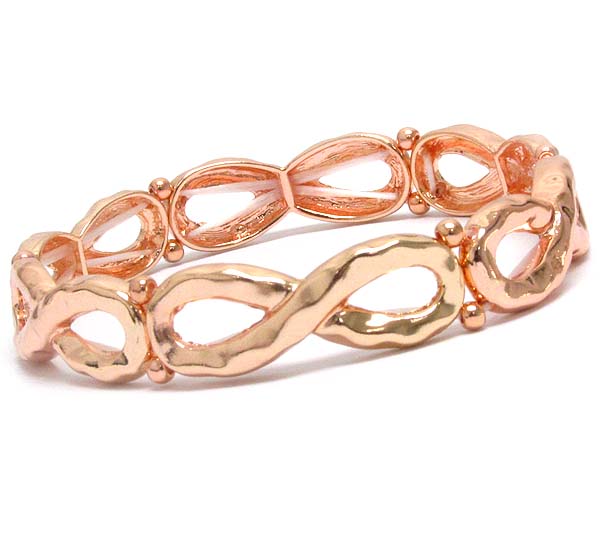 Multi hammered infinite link stretch bracelet