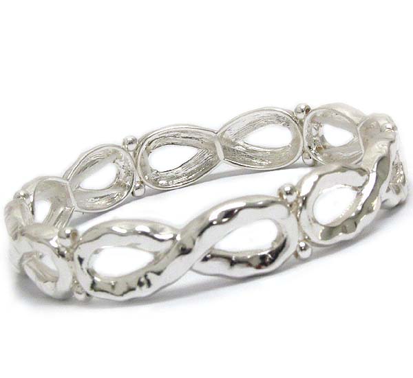 Multi hammered infinite link stretch bracelet