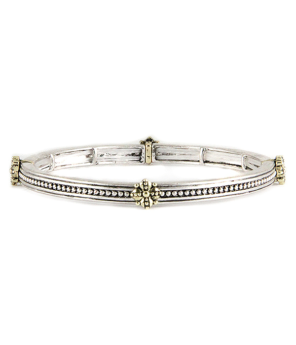 Designer textured stackable stretch bracelet