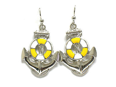 Anchor and life vest earring