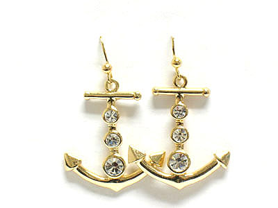 Crystal anchor earring