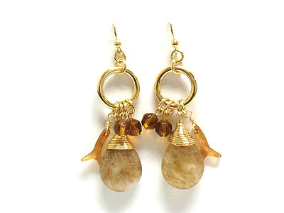 Natural stone drop earring