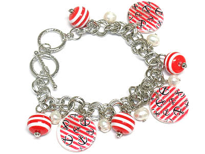 Summer theme anchor toggle bracelet