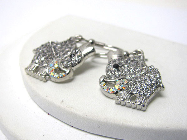 Crystal stud elephant earring