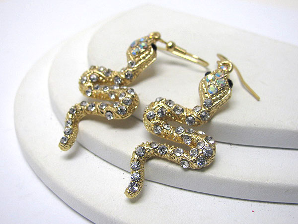 Crystal stud snake earring