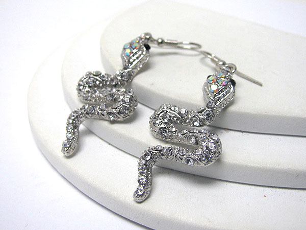 Crystal stud snake earring