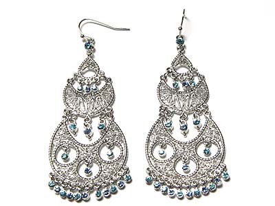 Fillegree style crystal drop earring