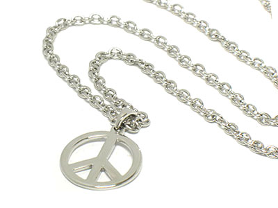 Simple peace pendant necklace