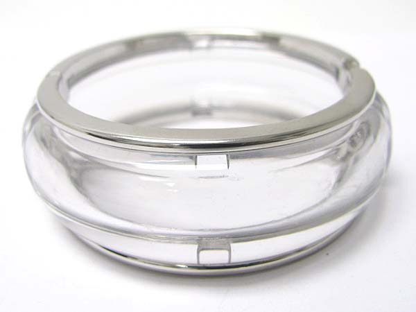 Transparent acryl and metal hinge bangle