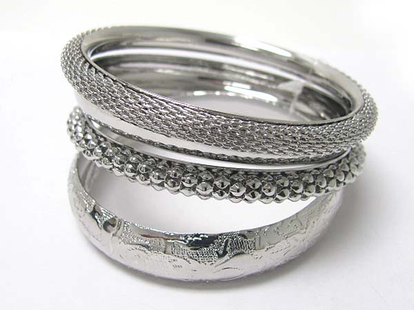 Multi metal bangle set