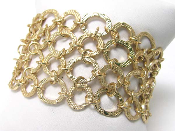 Multi metal hoop link bracelet