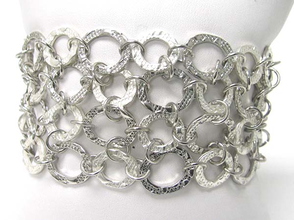 Multi metal hoop link bracelet