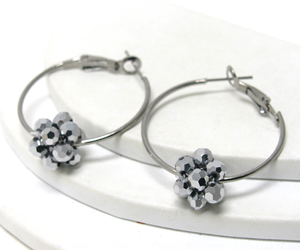 Facet beads cluster hoop earring - hoops